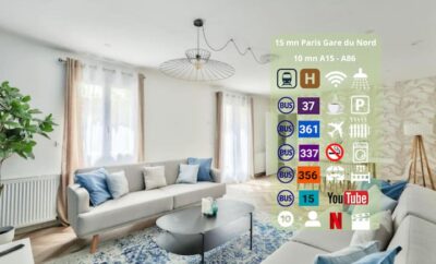 15mn Paris, Parking Privé Gratuit, Terrasse,Jardin